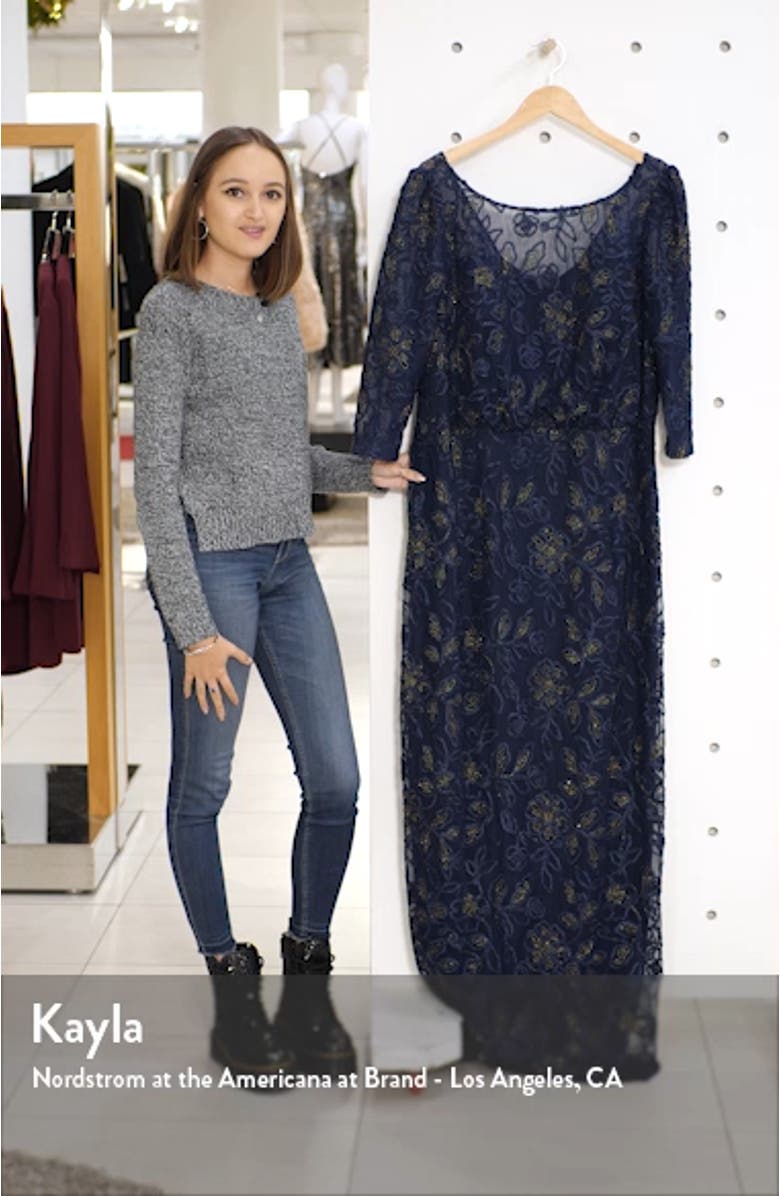 Metallic Soutache Blouson Mesh Gown, sales video thumbnail