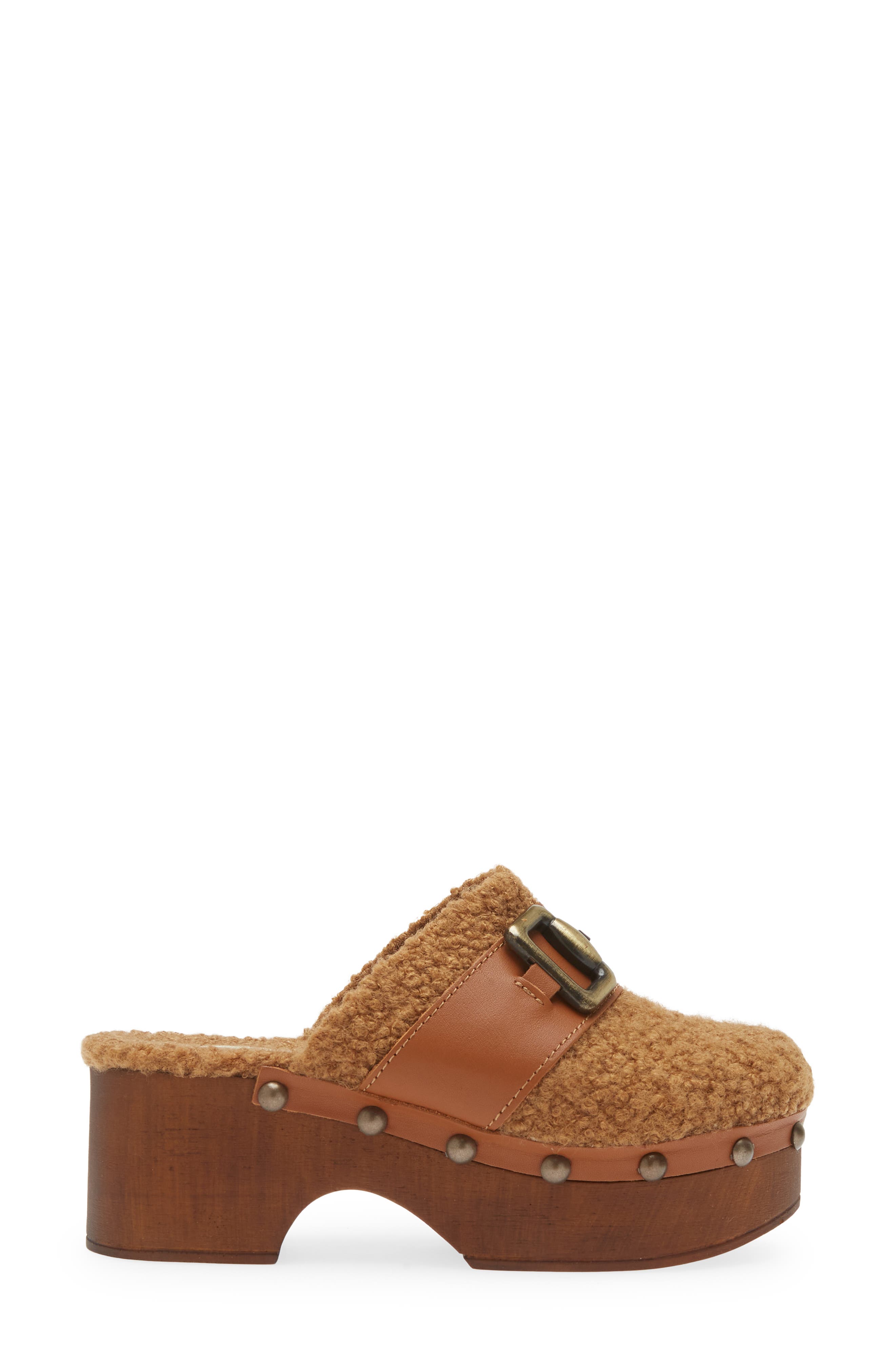 Cordani Winona Faux Shearling Platform Clog, Alternate, color, Cuoio/ Cuoio