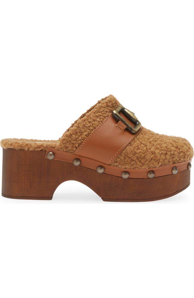 Cordani Winona Faux Shearling Platform Clog, Alternate, color, Cuoio/ Cuoio