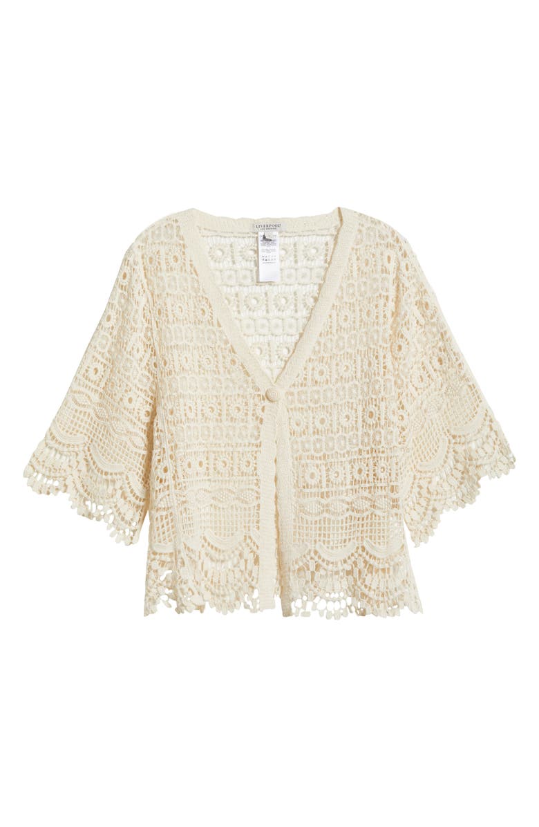 Liverpool Los Angeles Short Sleeve Lace Bolero, Alternate, color,