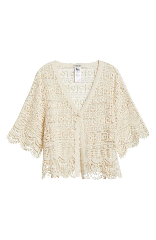 Liverpool Los Angeles Short Sleeve Lace Bolero In Antique Ivory