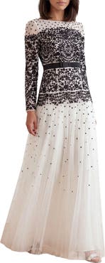 Needle & Thread Gilded Lace Long Sleeve Maxi Gown