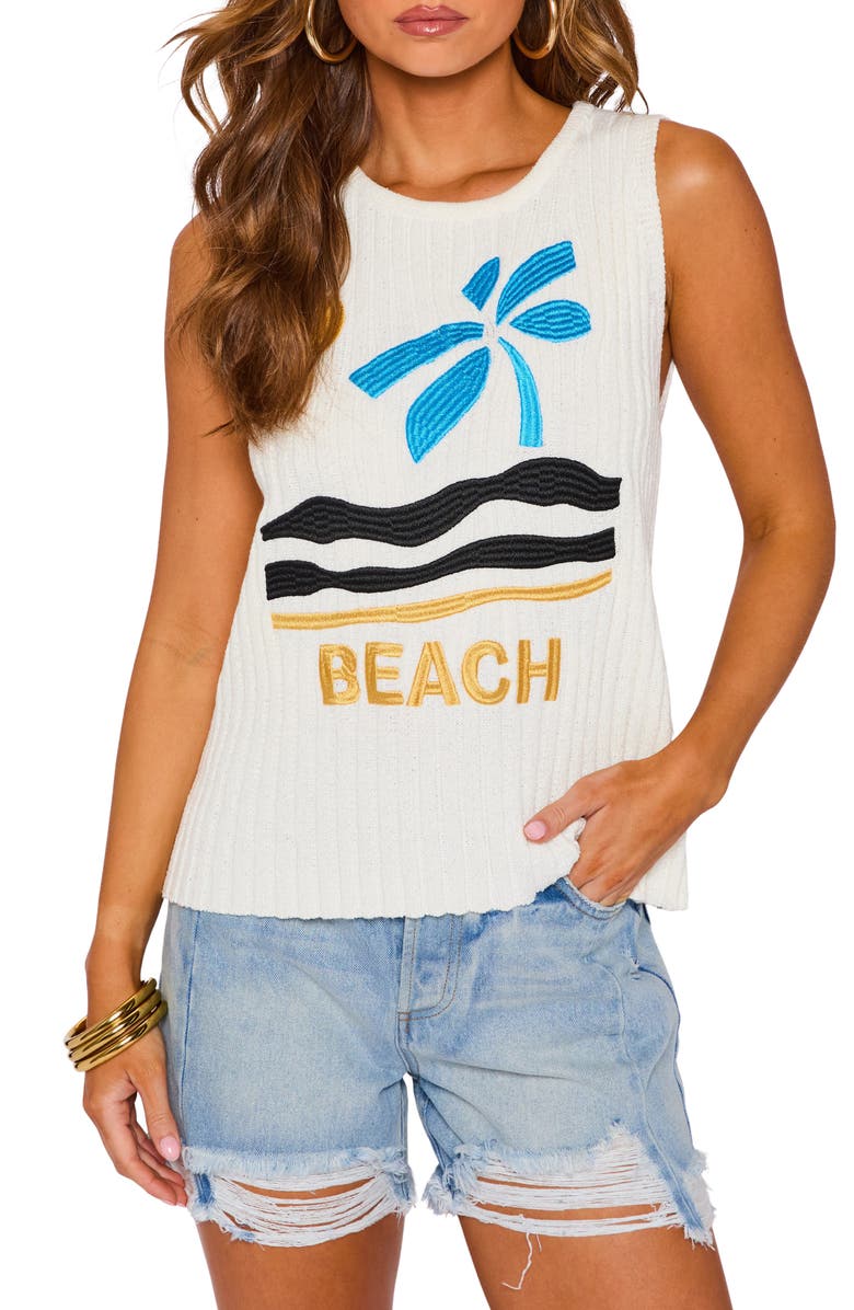 VICI Collection Beach Bound Sleeveless Sweater, Main, color, Cream