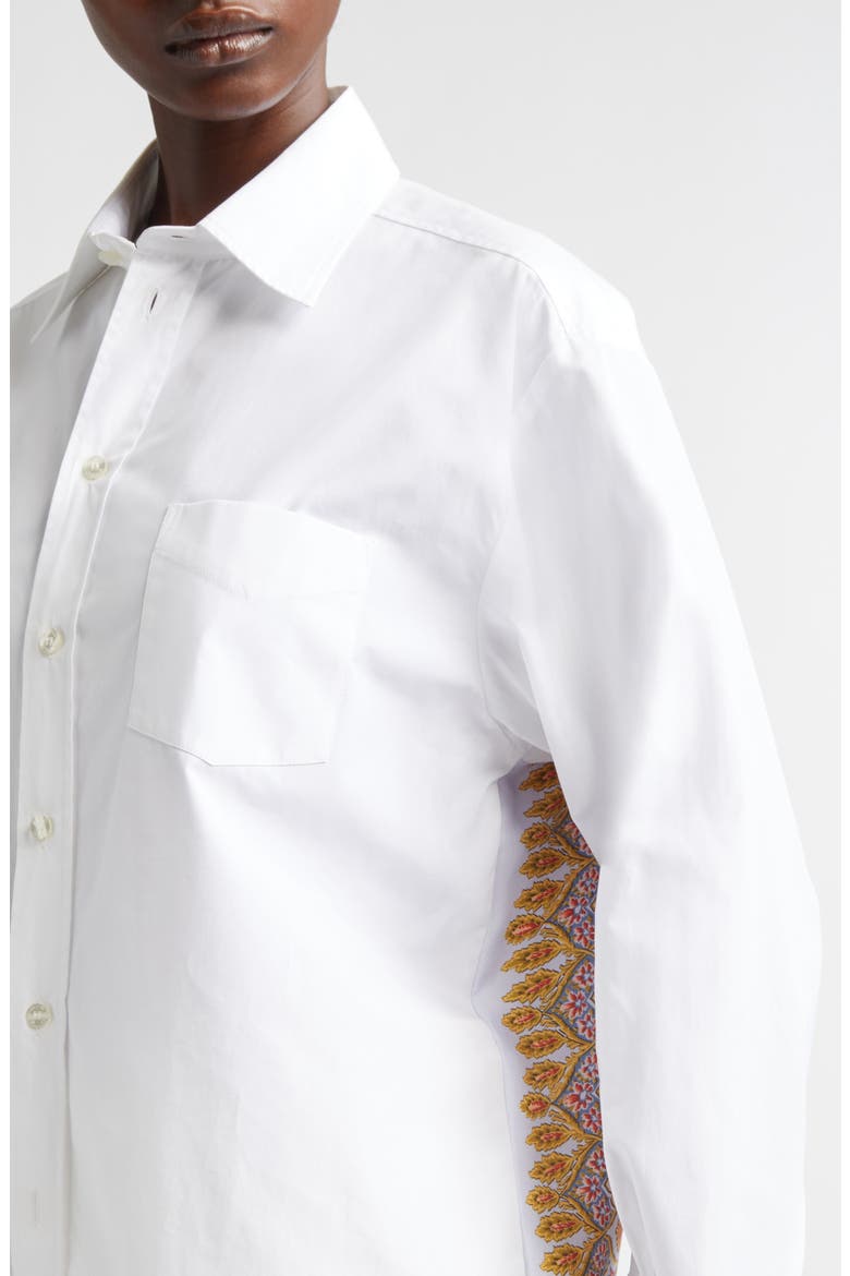 Print Back Relaxed Fit Cotton Button-Up Shirt, Alternate, color, WHITE/ PALE BLUE MULTI PRINT