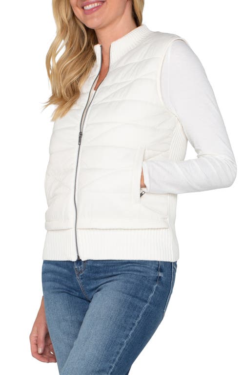 Liverpool Los Angeles Mixed Media Vest In Porcelain