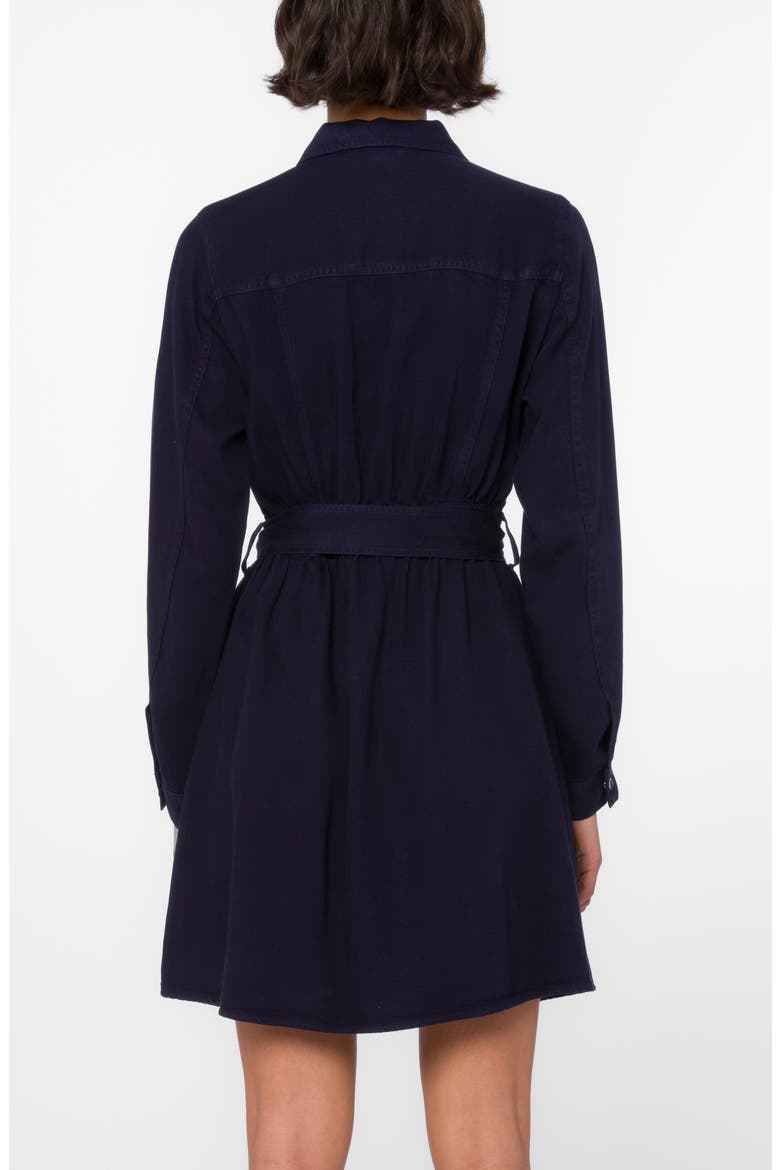 Deena Cotton Button-Up Belted Shirtdress, Alternate, color, DARK NAVY