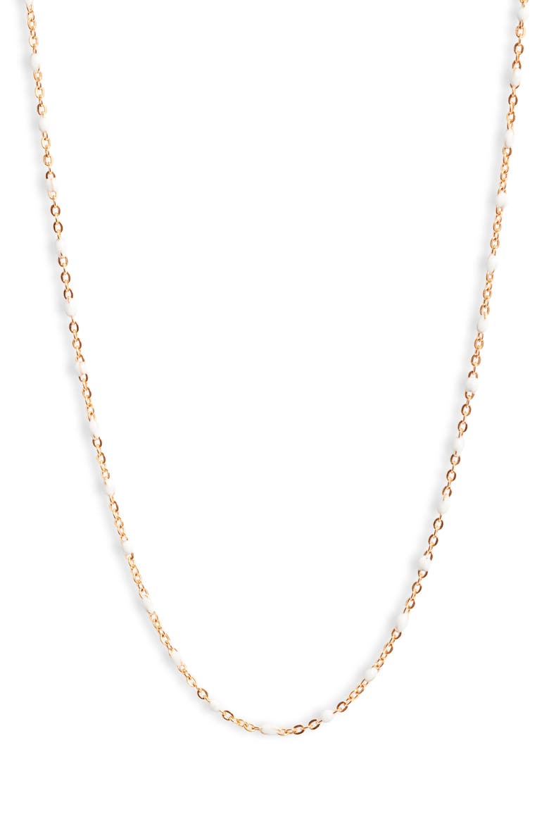 Kaz Bead Station Necklace, Main, color, GOLD / WHITE