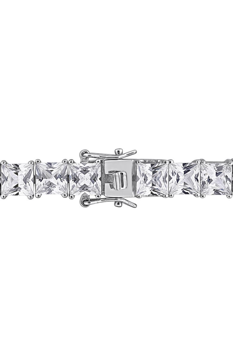 Julianna B. Lab-Created White Sapphire Square Tennis Bracelet, Alternate, color, Sterling Silver