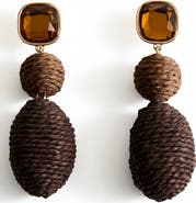 MANGO Raffia Drop Earrings