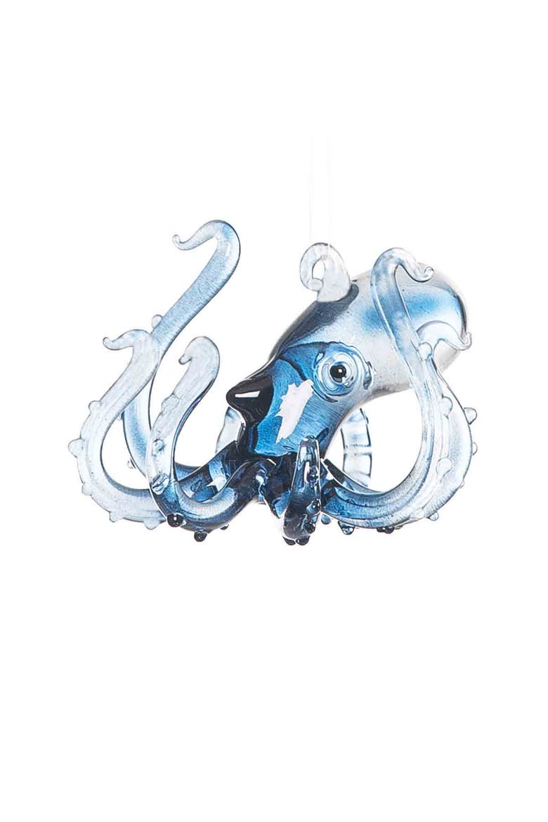 Glass Octopus Christmas Tree Ornaments Assortment of 2, Alternate, color, Blue