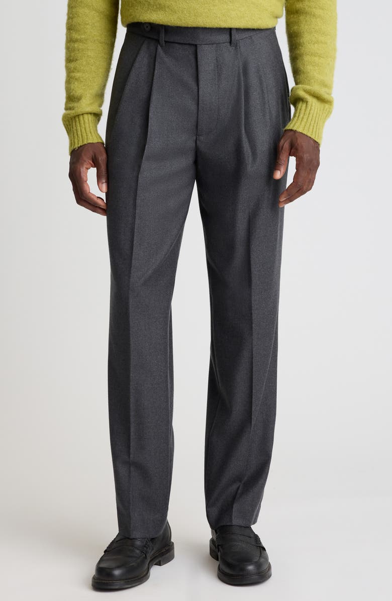 Bonobos Pleated Wool Dress Pants, Main, color, Medium Grey