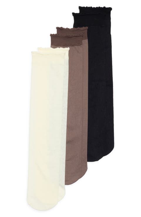 Assorted 3-Pack Sheer Anklet Socks