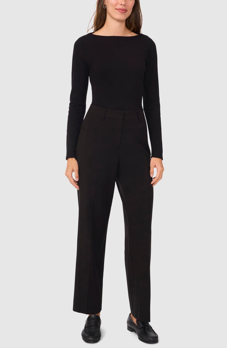 Halogen<sup>®</sup> Boat Neck Rib Top, Alternate, color, Rich Black