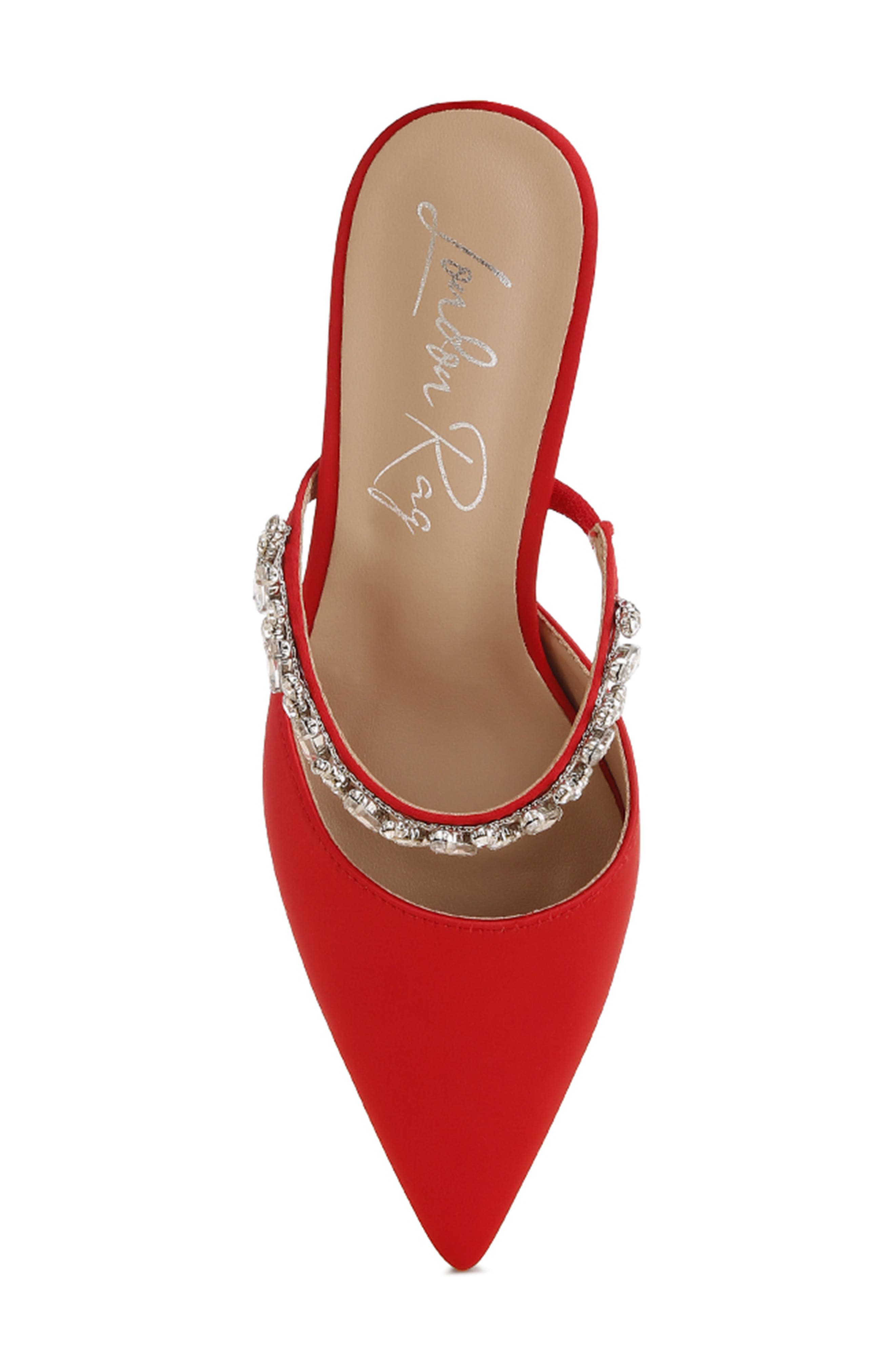 Sena Pointed Toe Mule, Alternate, color, RED