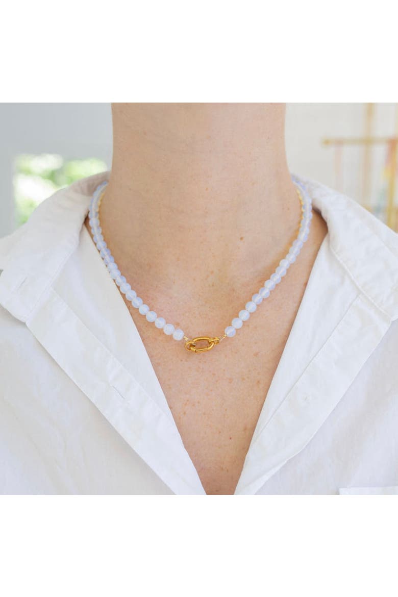 Moonstone Gemstone Necklace, Alternate, color, White