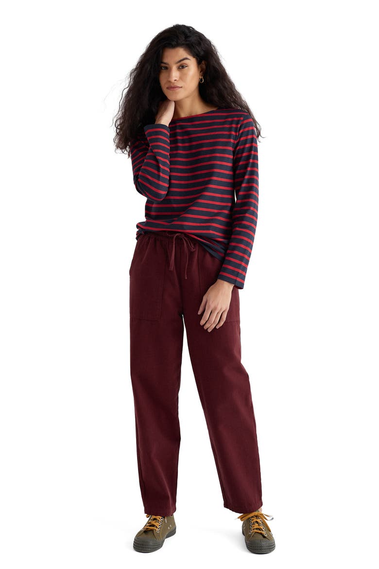 Sailor Stripe Organic Cotton Top, Alternate, color, BRETON MARITIME DEEP RUST