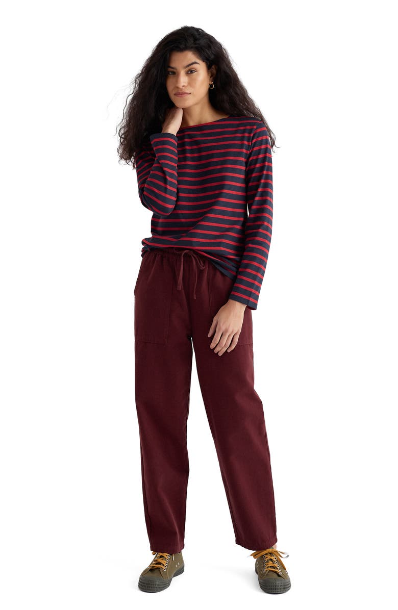 Seasalt Cornwall Sailor Stripe Organic Cotton Top, Alternate, color, Breton Maritime Deep Rust