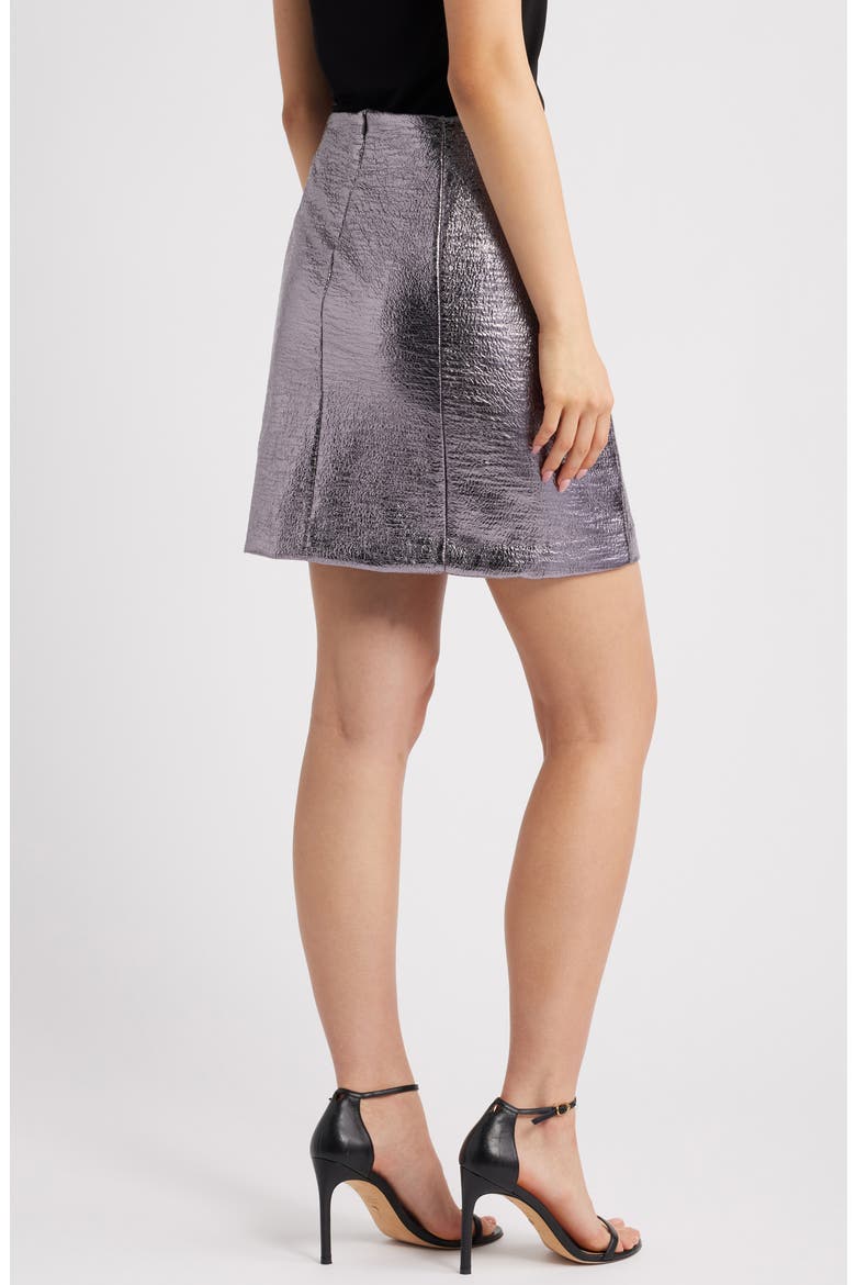 Ihlume Metallic Miniskirt, Alternate, color, SILVER