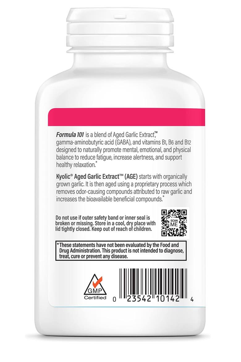 Aged Garlic Extract Formula 101, Stress and Fatigue Relief, 200 ct capsules., Alternate, color, None