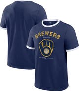 Darius Rucker Collection by Fanatics Men's Darius Rucker Collection by Fanatics Navy Milwaukee Brewers Washed Ringer T-Shirt