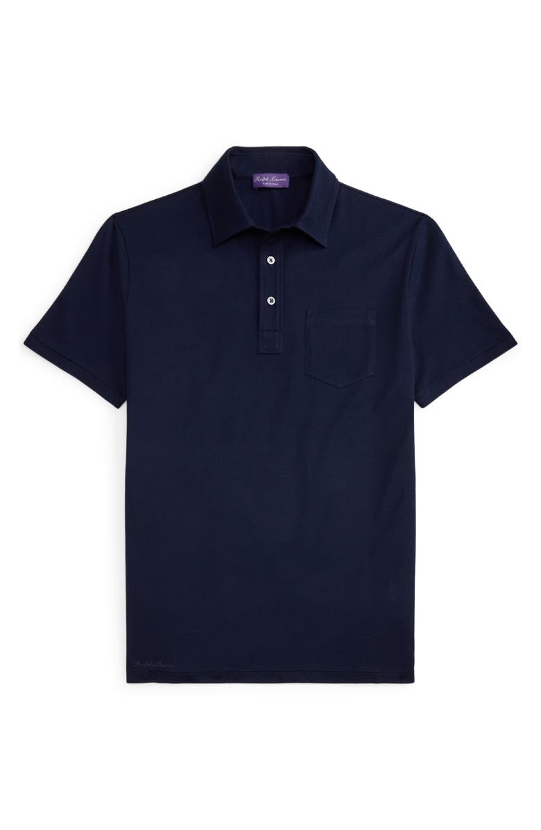 Ralph Lauren Purple Label Cotton & Cashmere Pocket Polo, Alternate, color, Classic Chairman Navy