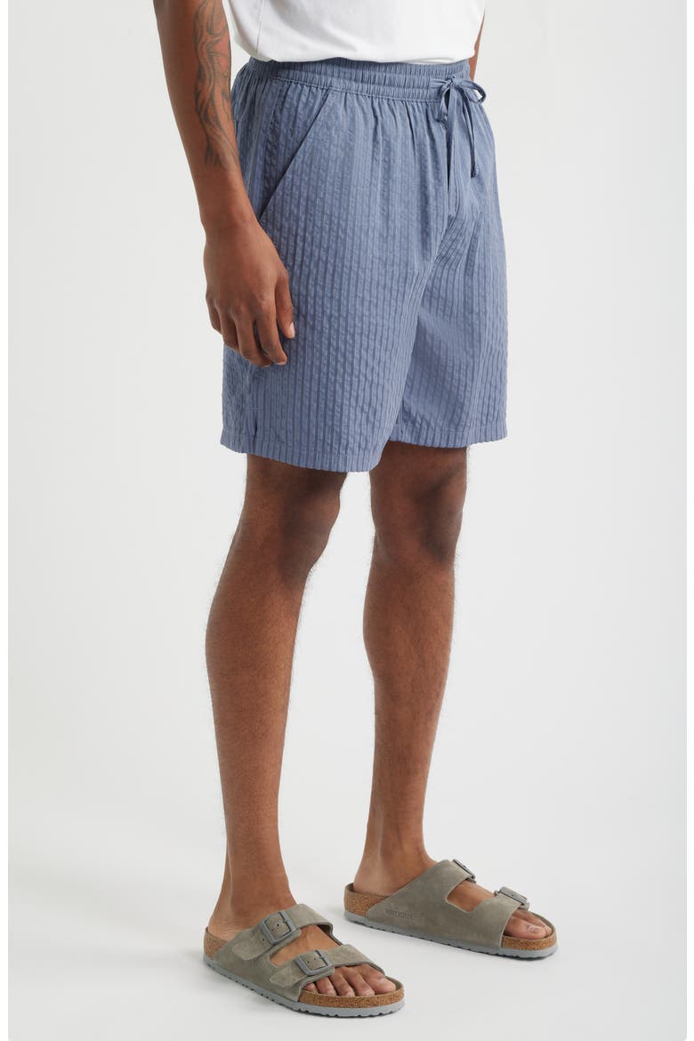 Stripe Seersucker Drawstring Shorts, Alternate, color, GREY FOLKSTONE