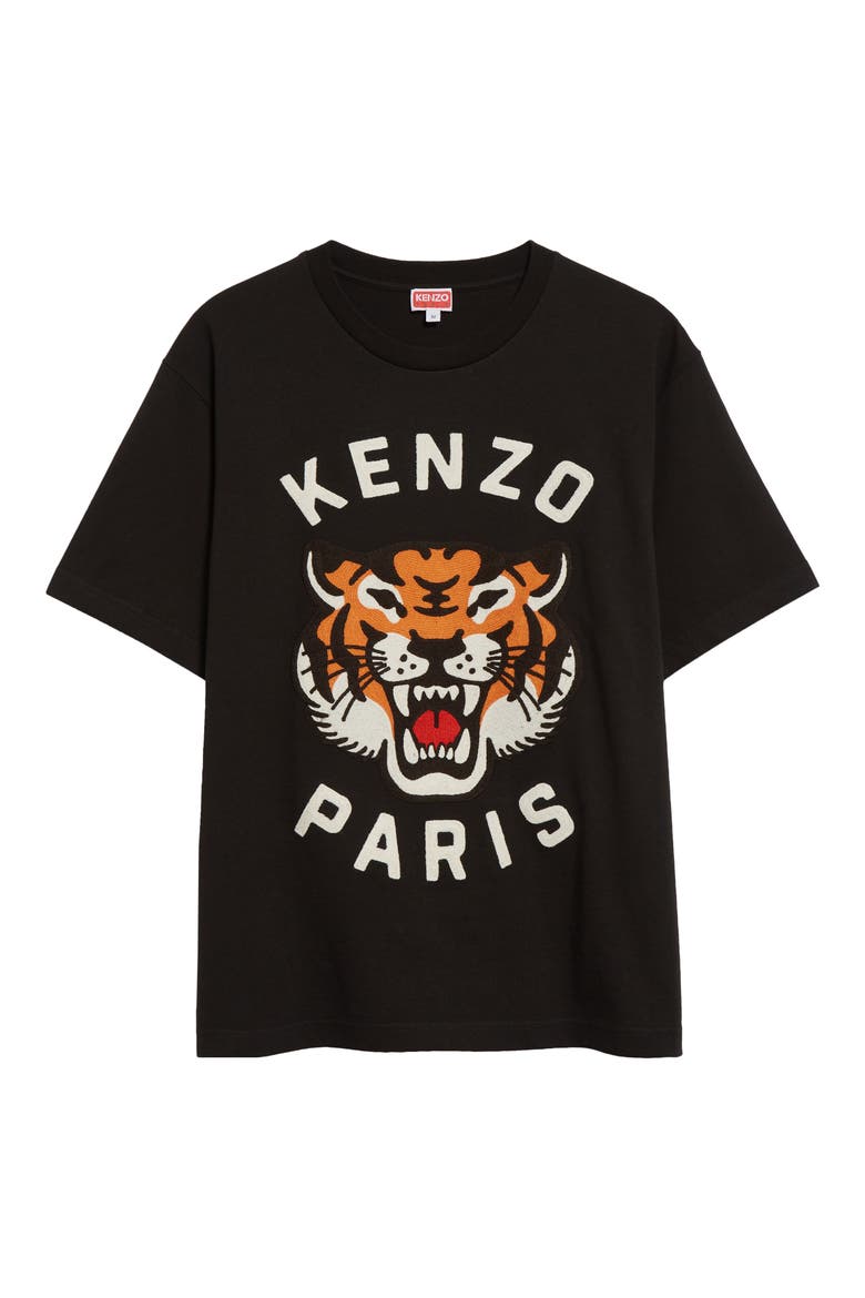 Lucky Tiger Oversize Graphic T-Shirt, Alternate, color, BLACK