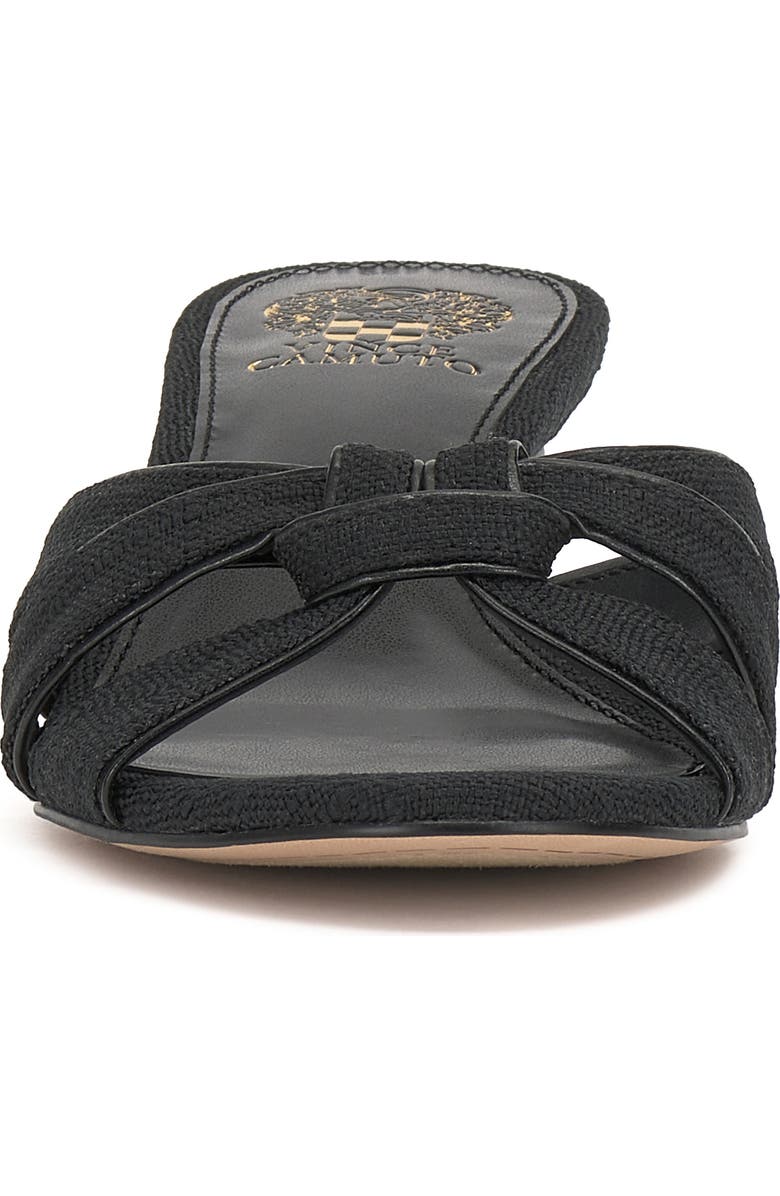 Vince Camuto Kaydyn Kitten Heel Sandal, Alternate, color, Black/ Black Raffia Linen