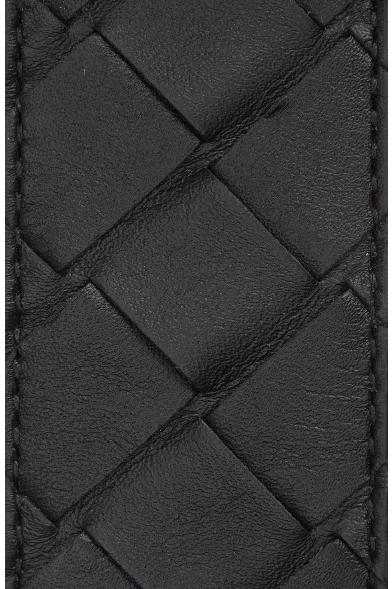 Knot Buckle Intrecciato Belt, Alternate, color, 8803 BLACK/ SILVER