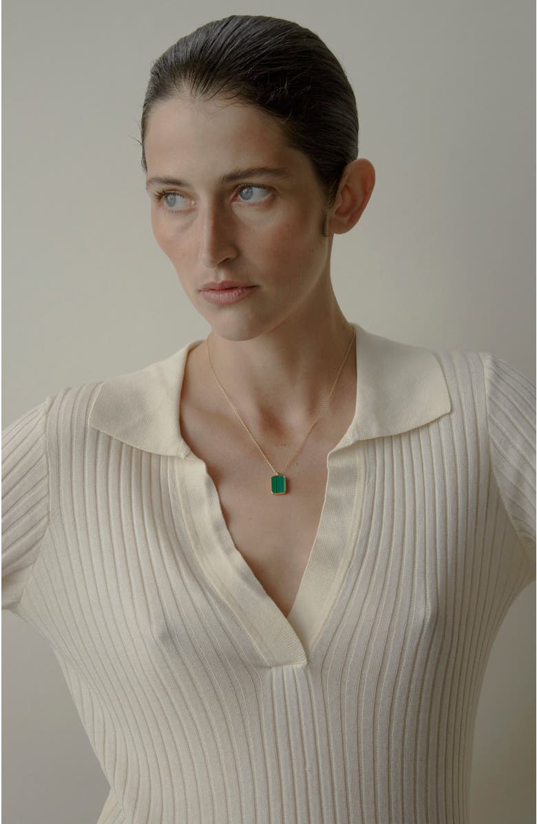 Otiumberg 14kt Gold Vermeil Malachite Tag Pendant, Alternate, color, Yellow Toned Gold