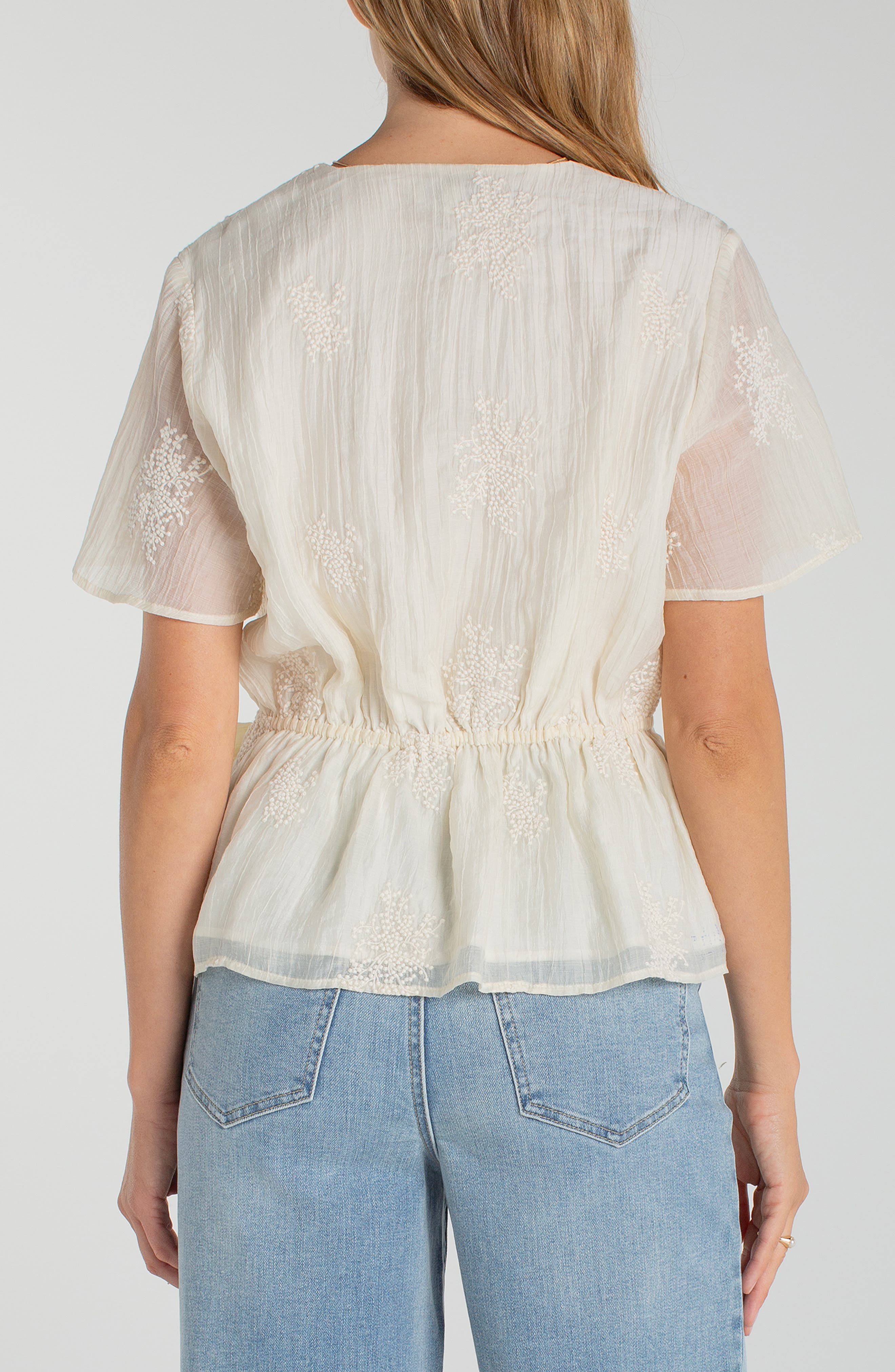 Embroidered Wrap Top - image 2