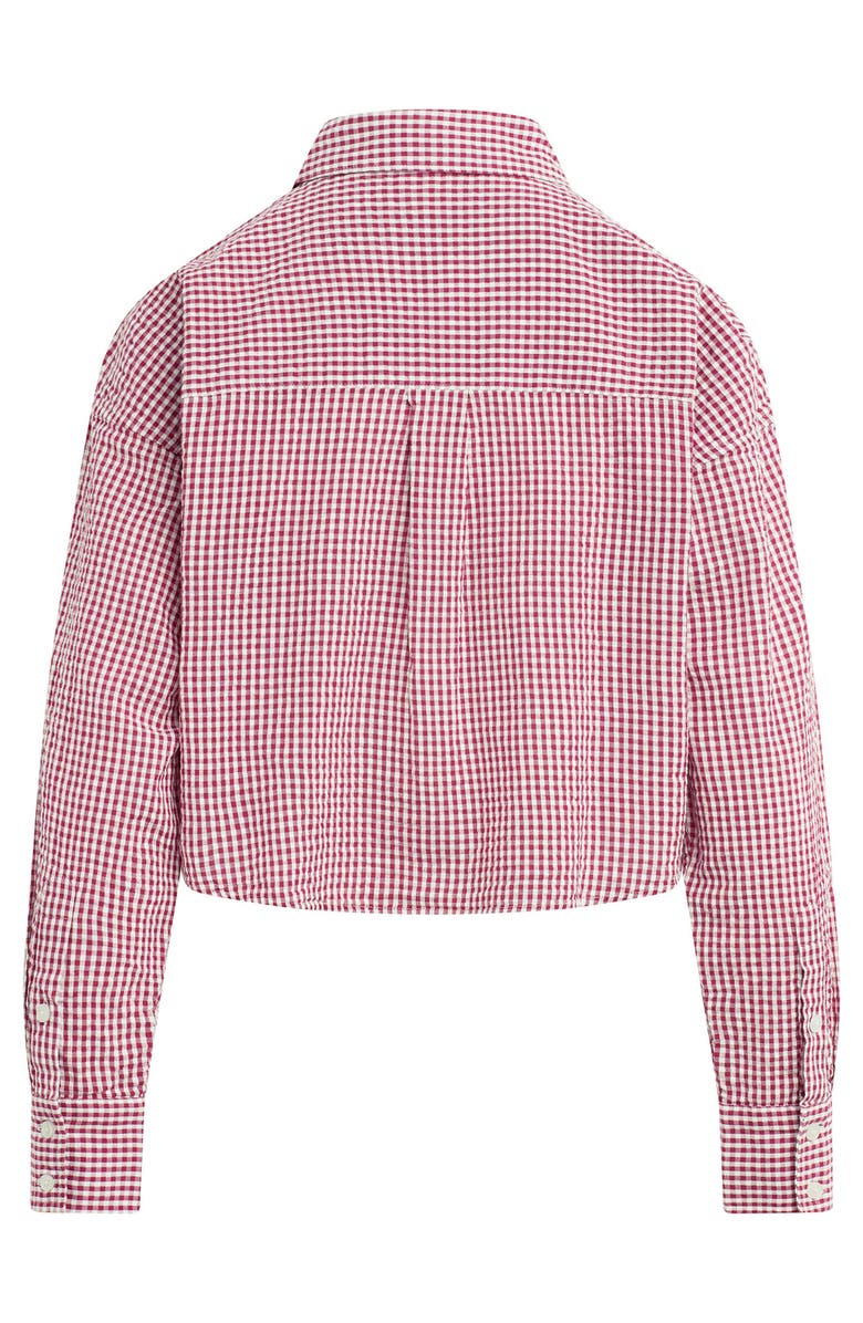 Favorite Daughter Crop Cotton Gingham Button-Up Shirt, Alternate, color,