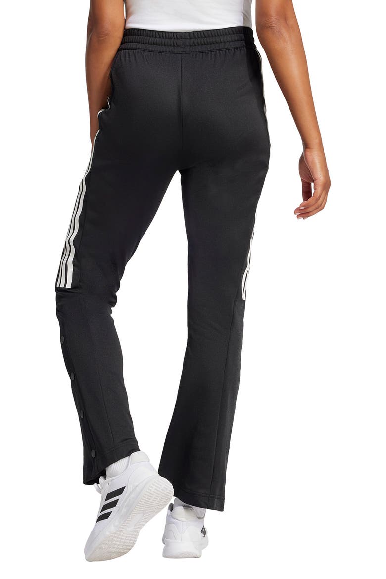 Iconic 3-Stripes Flared Sweatpants, Alternate, color, BLACK/ WHITE