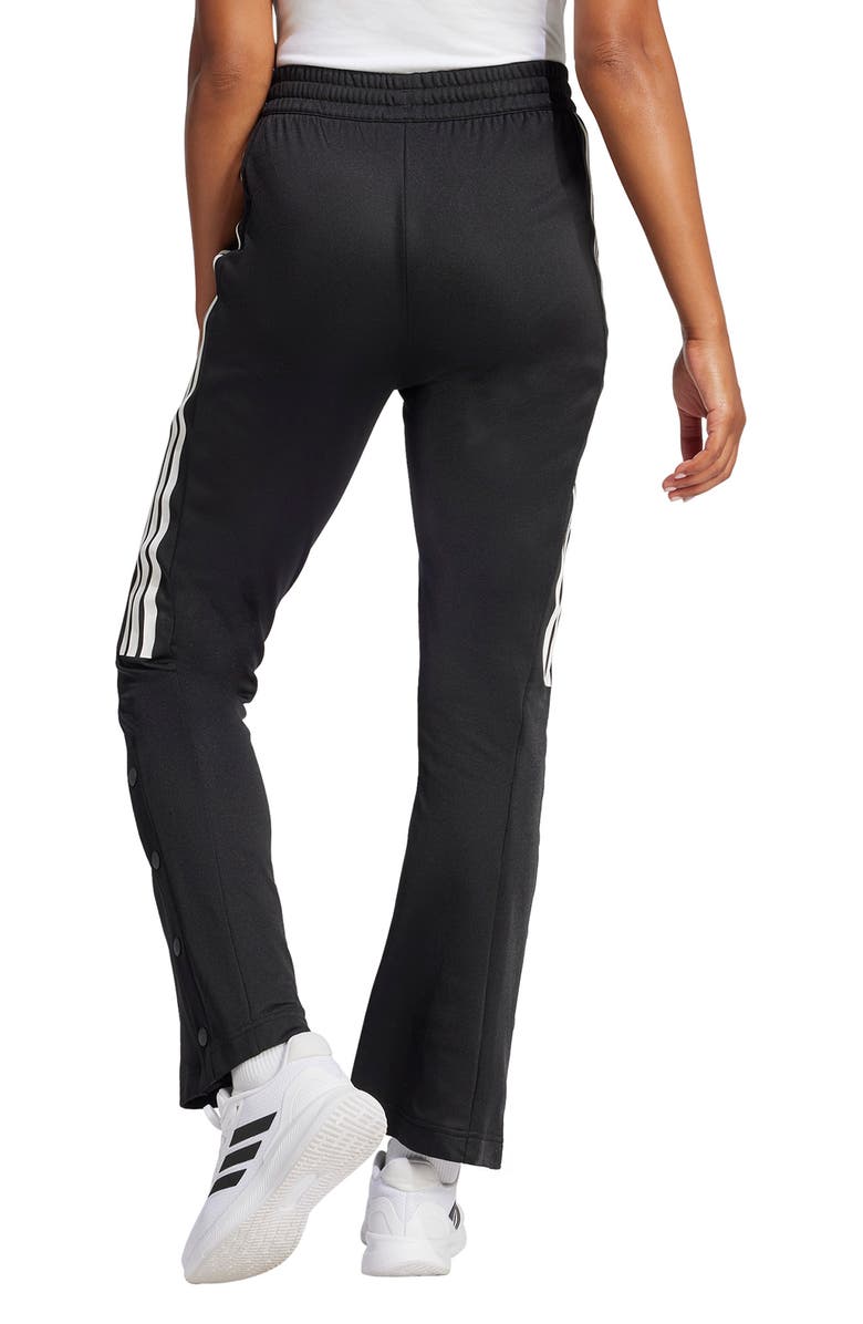 adidas Iconic 3-Stripes Flared Sweatpants, Alternate, color, Black/ White