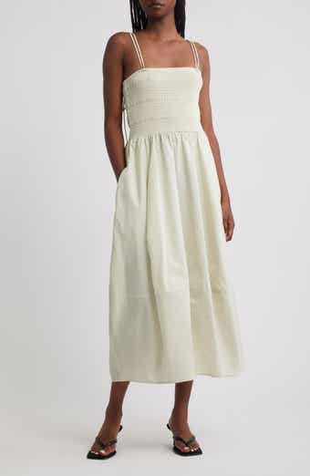COS Smocked Cotton Midi Dress