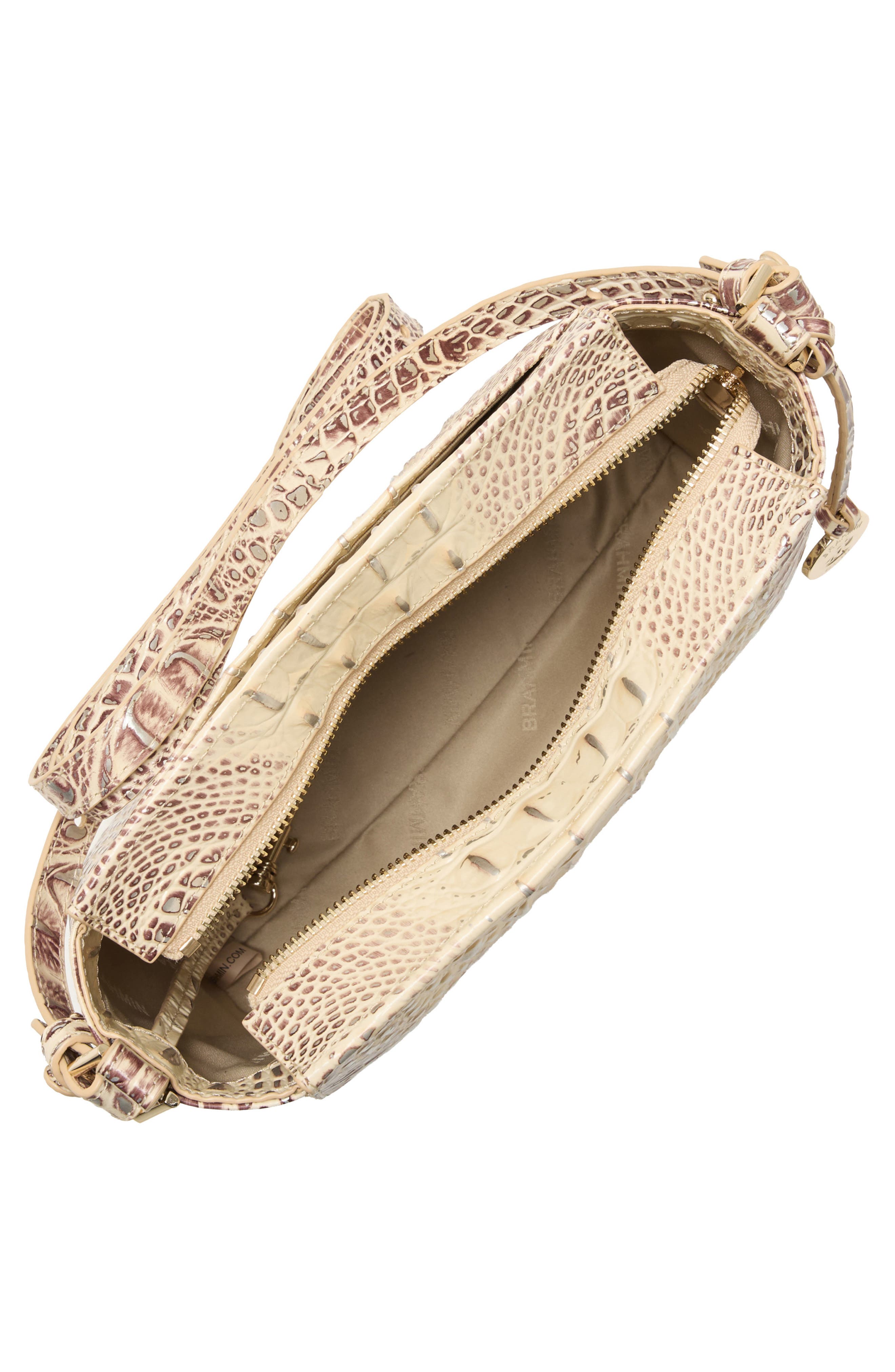 Hillary Croc Embossed Leather Crossbody Bag, Alternate, color, GINGER