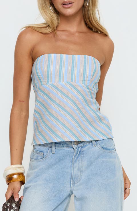 Elery Smocked Strapless Top