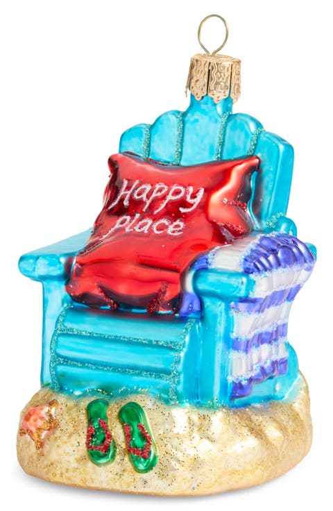 Happy Place Glass Ornament