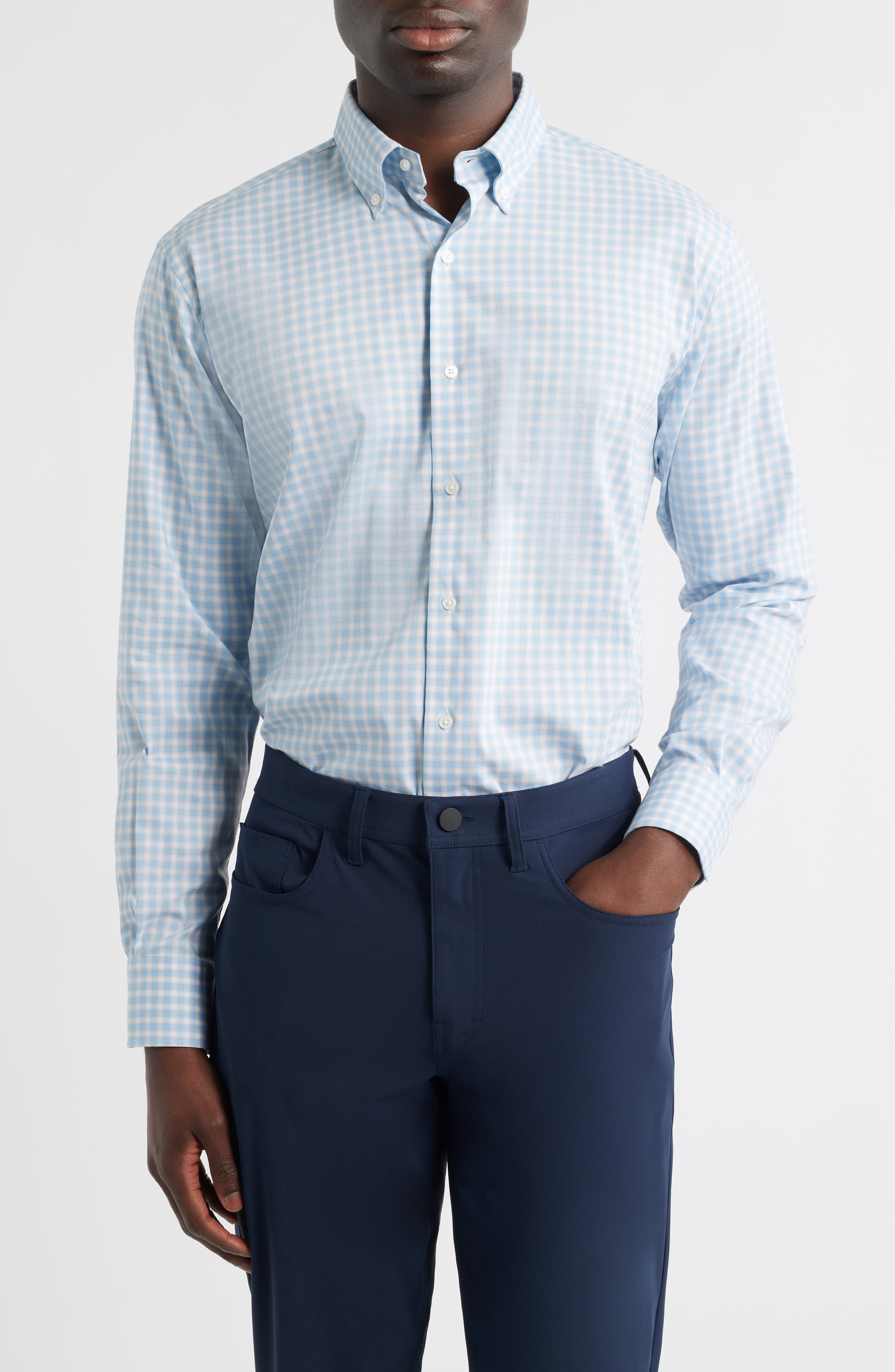 Felix Crown Lite Gingham Check Performance Twill Button-Down Shirt - image 3