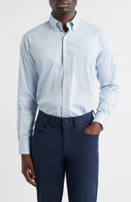 Peter Millar Felix Crown Lite Gingham Check Performance Twill Button-Down Shirt