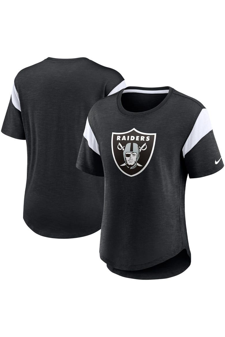 Women's Nike Heather Black Las Vegas Raiders Primary Logo Fashion Top, Main, color, Heather Black