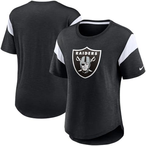 Women's Nike Heather Black Las Vegas Raiders Primary Logo Fashion Top