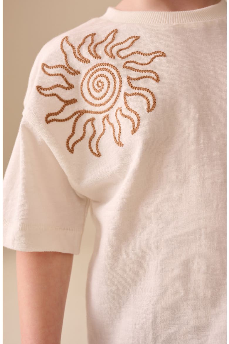 Kids' Embroidered T-Shirt & Shorts Set, Alternate, color, NEUTRAL