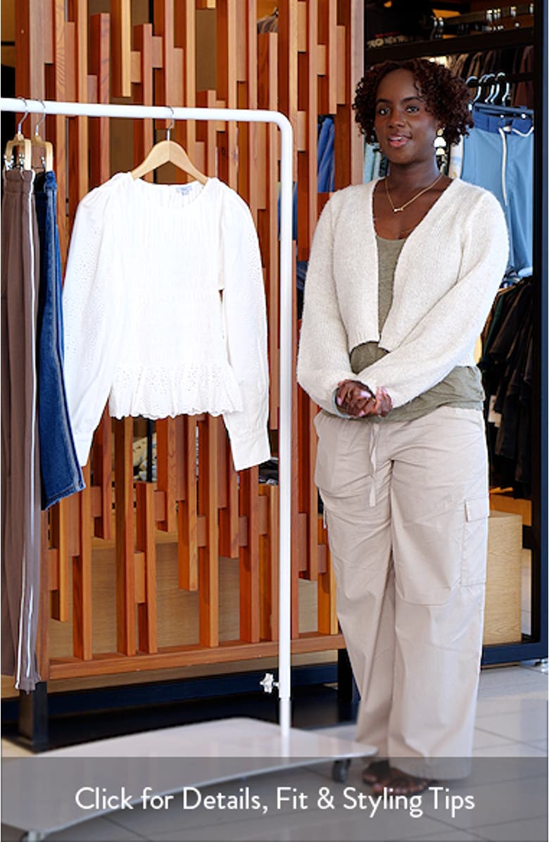 Tabi Eyelet Embroidered Smocked Cotton Top, sales video thumbnail