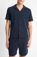 Vince Bouclé Knit Short Sleeve Camp Shirt