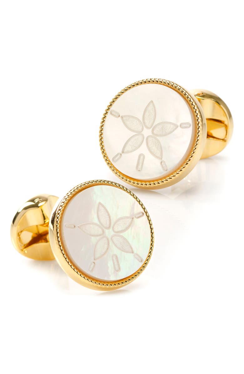 Cufflinks, Inc. Sand Dollar Cuff Links, Main, color, Gold