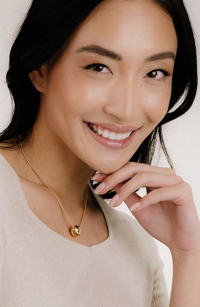 Ettika Crystal Dot Pebble Pendant Necklace, Alternate, color, Gold