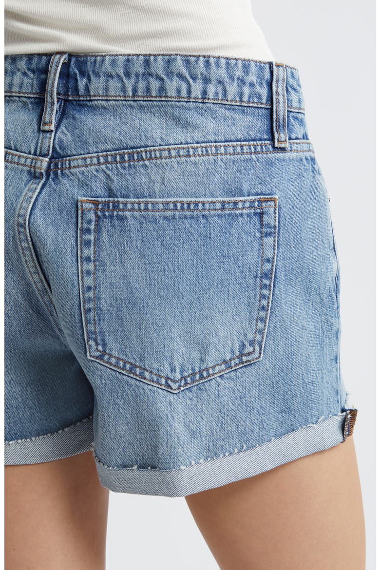 Le Grand Garcon High Waist Denim Shorts, Alternate, color, DIVINE