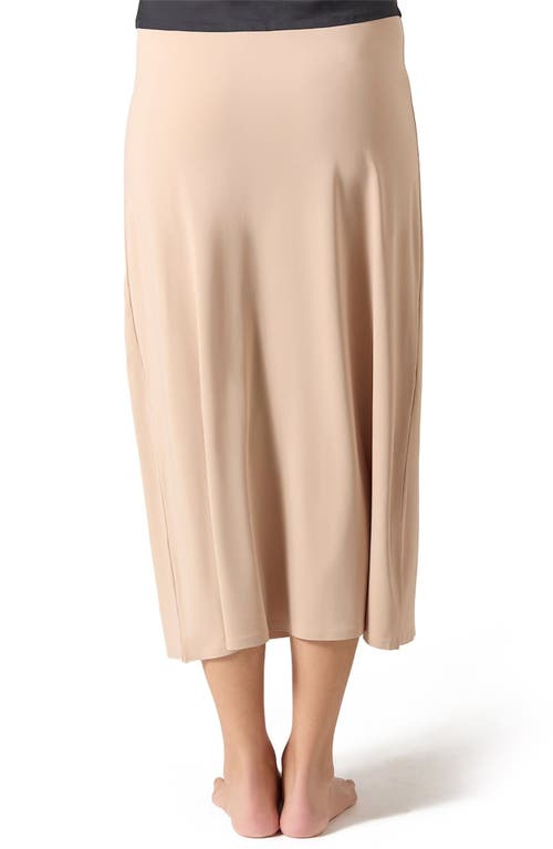 Memoi Bonded Maxi Slip Skirt In Nude