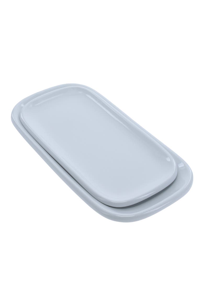 Set of 2 Assorted Impulse Rectangular Platters, Main, color, WHITE